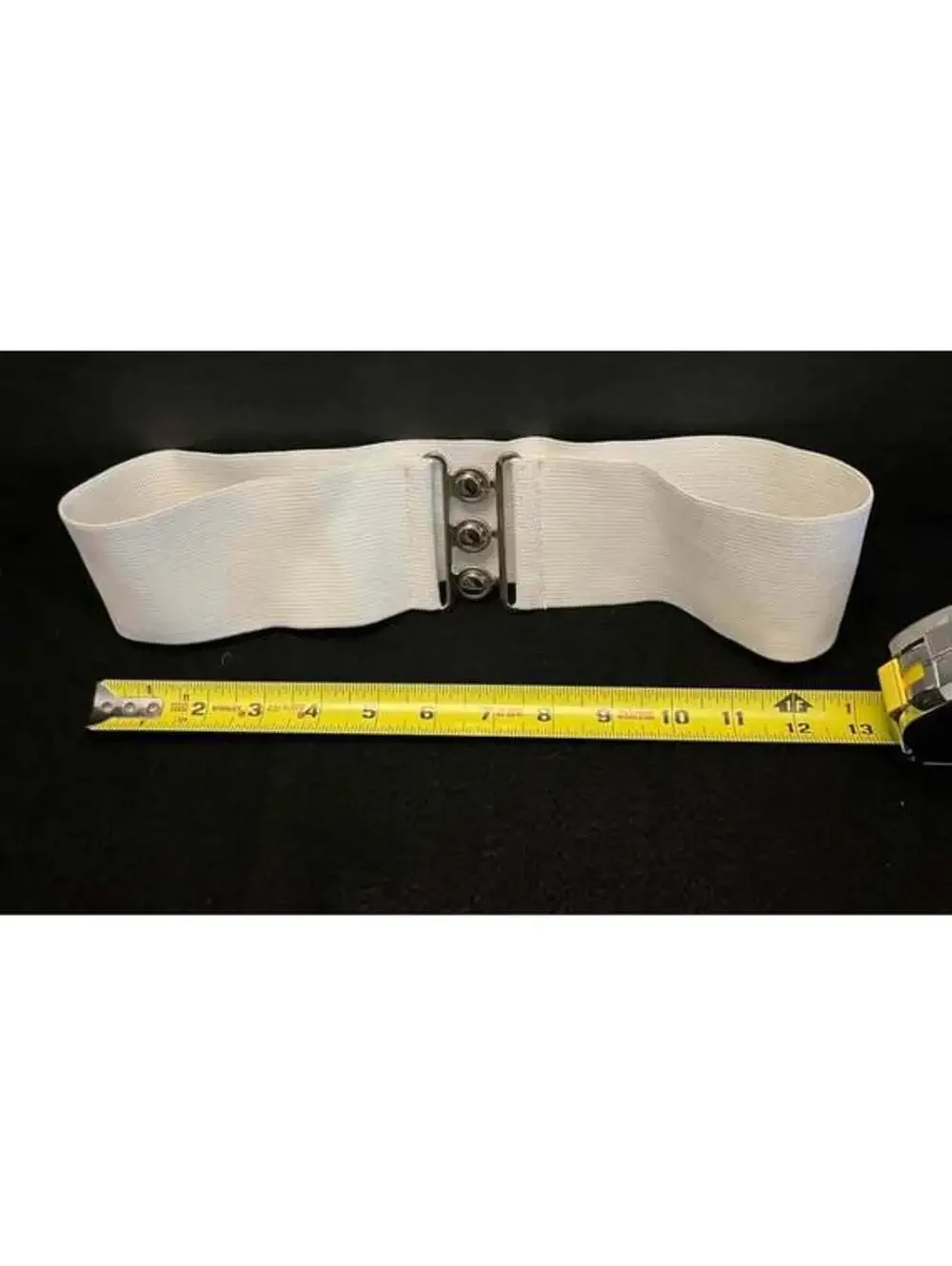 White Elastic Cinch Belt